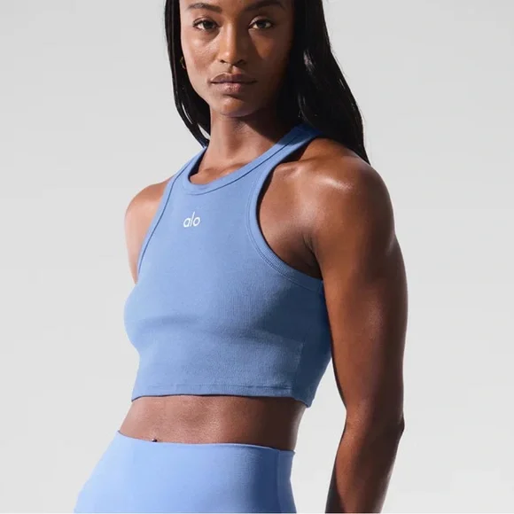 Alo Aspire Tank NWT Crystal Clear Blue/White - Picture 2 of 6